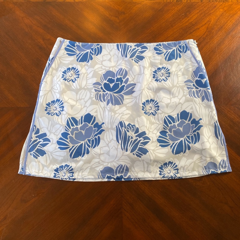 GOLFTINI‎ Skort 14 Golf Tennis Skirt Shorts - Motivator Blue White Floral